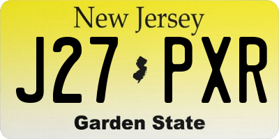NJ license plate J27PXR