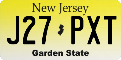 NJ license plate J27PXT