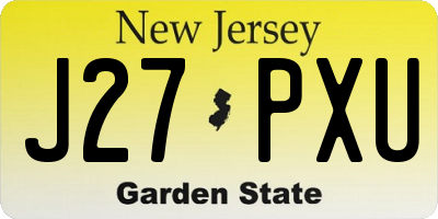 NJ license plate J27PXU