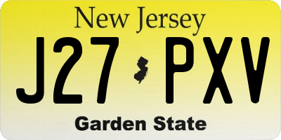NJ license plate J27PXV
