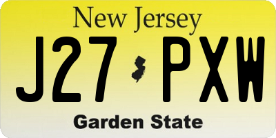 NJ license plate J27PXW
