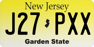 NJ license plate J27PXX