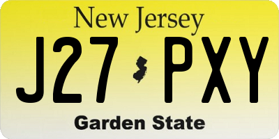 NJ license plate J27PXY