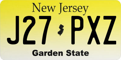 NJ license plate J27PXZ