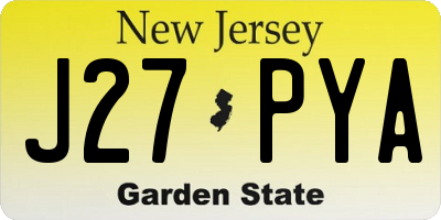 NJ license plate J27PYA
