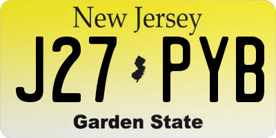 NJ license plate J27PYB