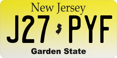 NJ license plate J27PYF