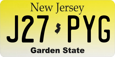 NJ license plate J27PYG