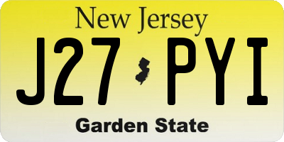 NJ license plate J27PYI