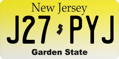 NJ license plate J27PYJ