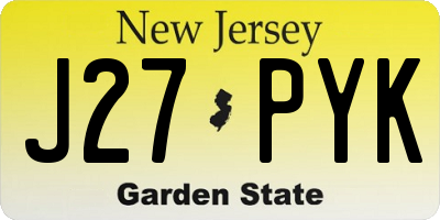 NJ license plate J27PYK