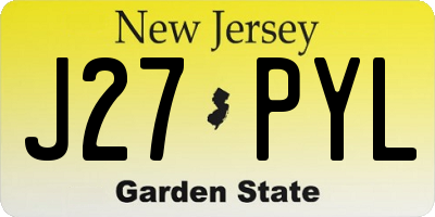 NJ license plate J27PYL