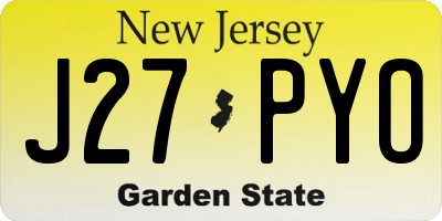 NJ license plate J27PYO