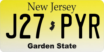 NJ license plate J27PYR