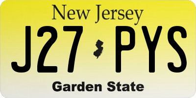 NJ license plate J27PYS