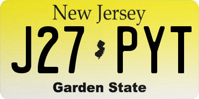 NJ license plate J27PYT