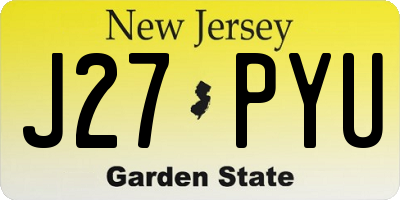 NJ license plate J27PYU