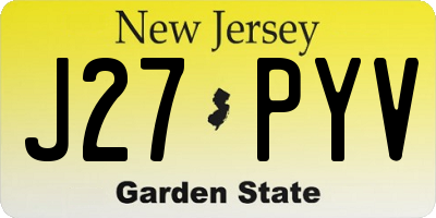NJ license plate J27PYV