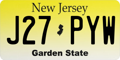 NJ license plate J27PYW