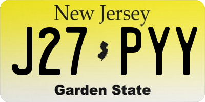 NJ license plate J27PYY