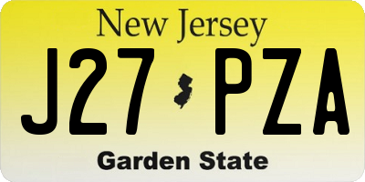NJ license plate J27PZA