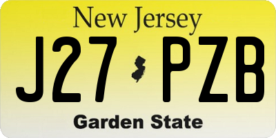 NJ license plate J27PZB
