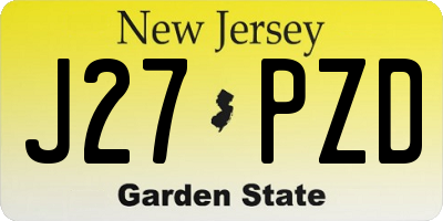 NJ license plate J27PZD