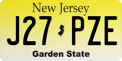 NJ license plate J27PZE