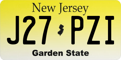 NJ license plate J27PZI