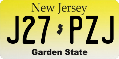 NJ license plate J27PZJ