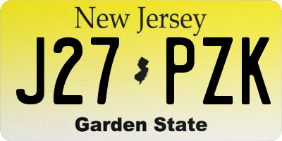 NJ license plate J27PZK