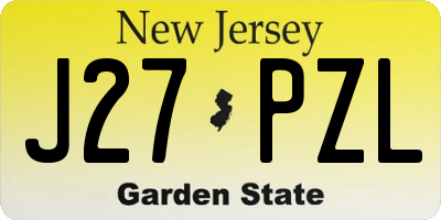 NJ license plate J27PZL