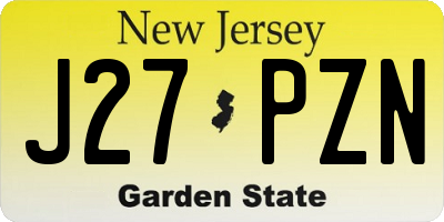NJ license plate J27PZN
