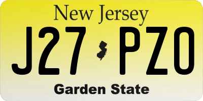 NJ license plate J27PZO