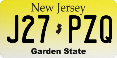 NJ license plate J27PZQ
