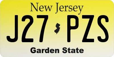 NJ license plate J27PZS