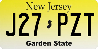NJ license plate J27PZT