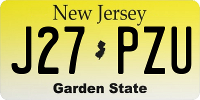 NJ license plate J27PZU