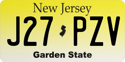 NJ license plate J27PZV
