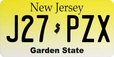 NJ license plate J27PZX