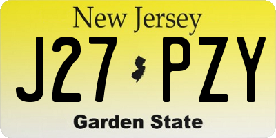 NJ license plate J27PZY