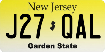 NJ license plate J27QAL
