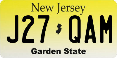 NJ license plate J27QAM
