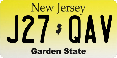 NJ license plate J27QAV