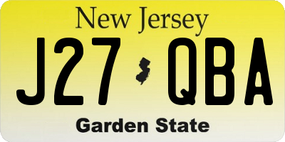 NJ license plate J27QBA