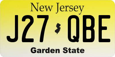 NJ license plate J27QBE