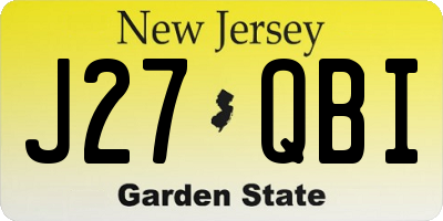 NJ license plate J27QBI