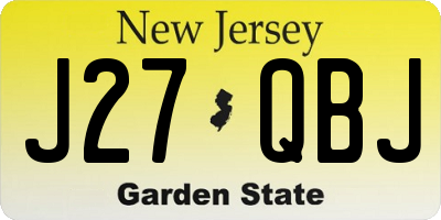 NJ license plate J27QBJ