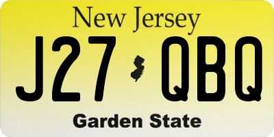 NJ license plate J27QBQ