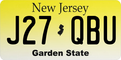 NJ license plate J27QBU